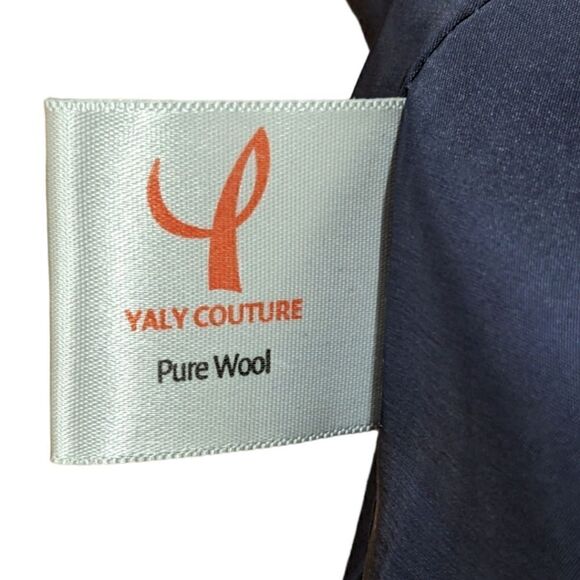 Yaly Couture Custom Designed Tailored Pure Wool Womens Grey Zip Up Coat Size M - Picture 10 of 11